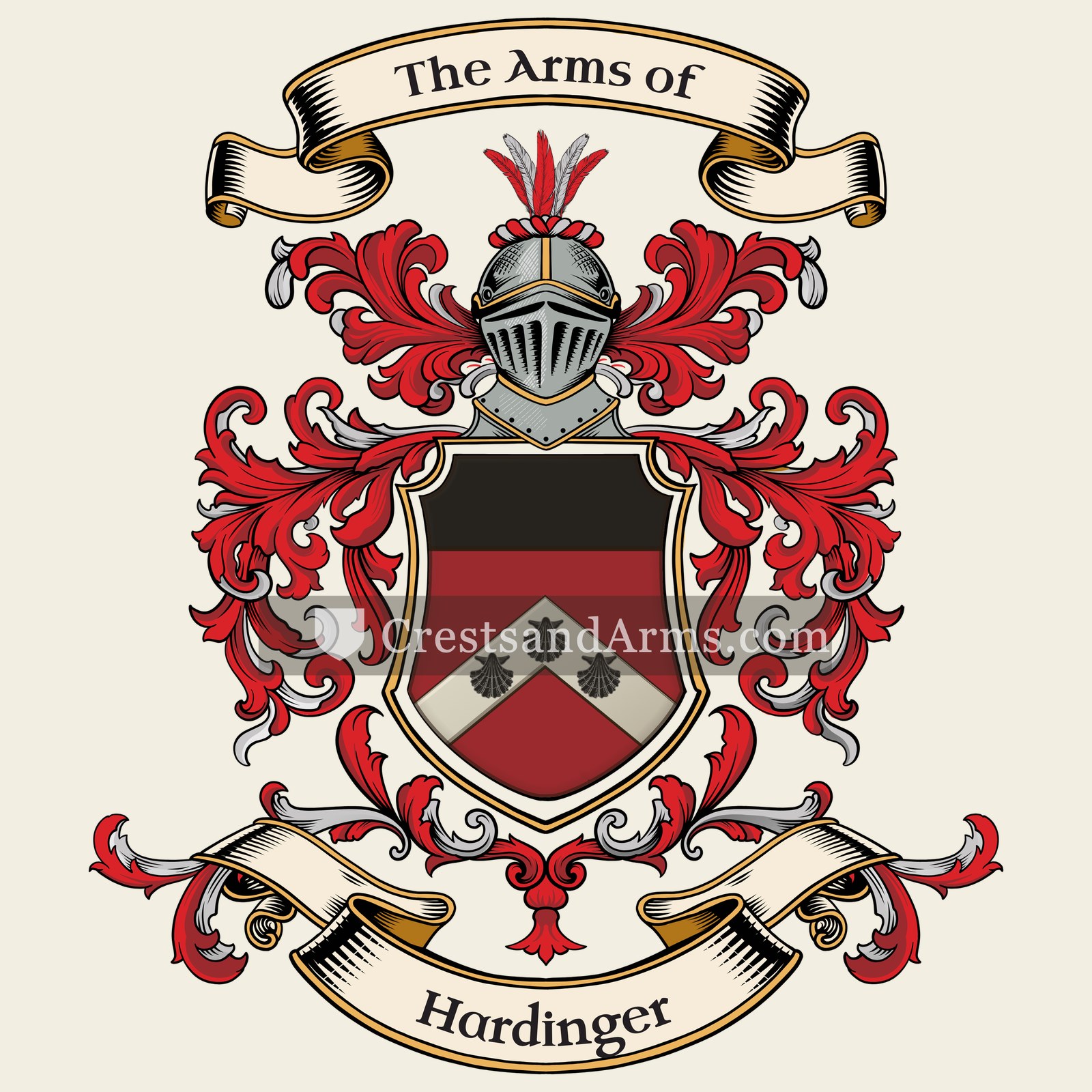 The Hardinger coat of arms, drawn from the recorded blazon