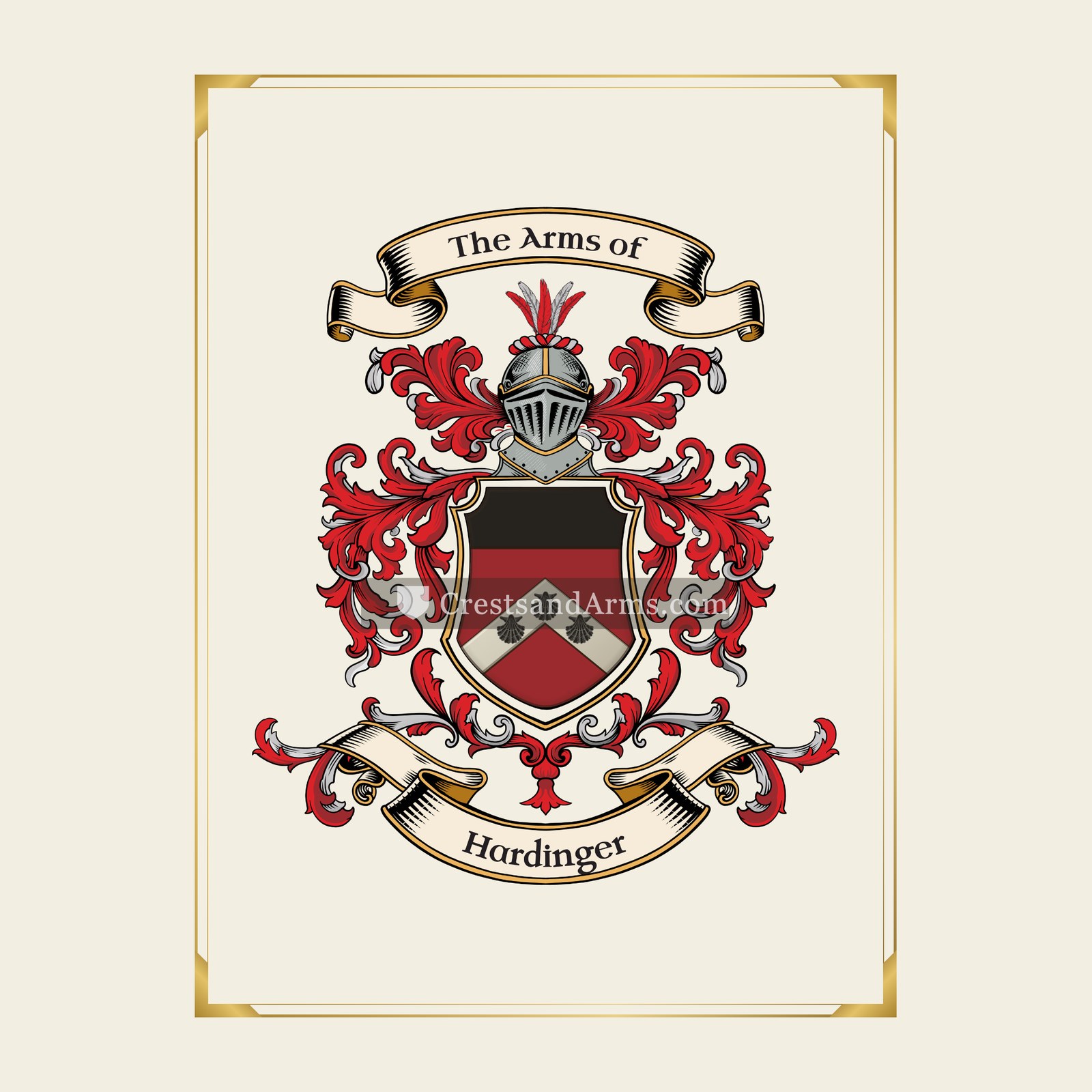 With gold border