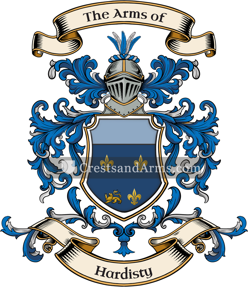 The Hardisty coat of arms, drawn from the recorded blazon