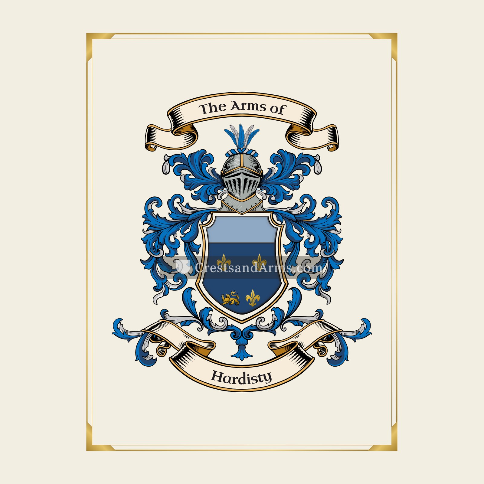 With gold border