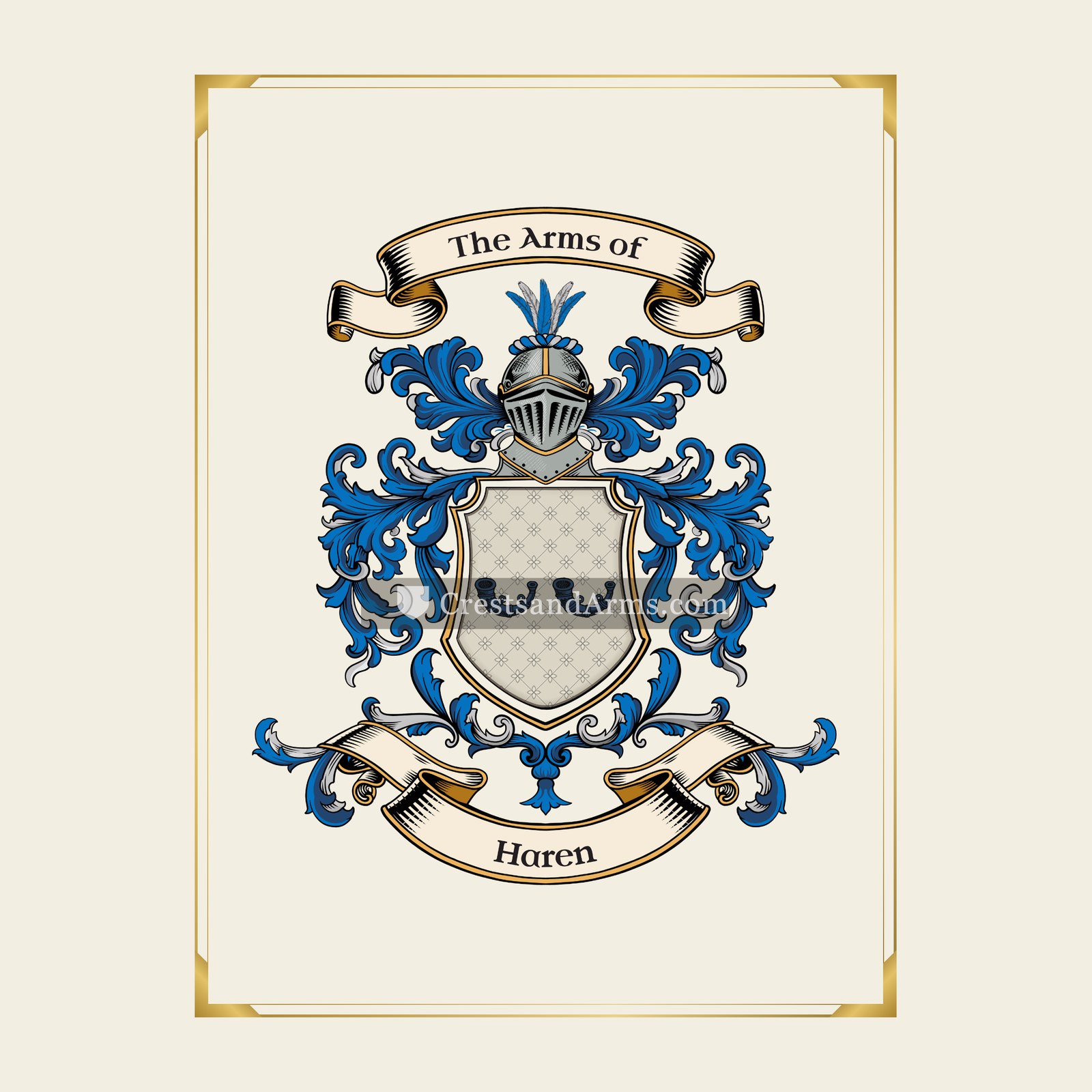 With gold border