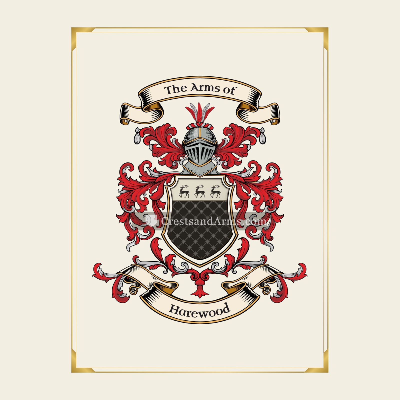 With gold border