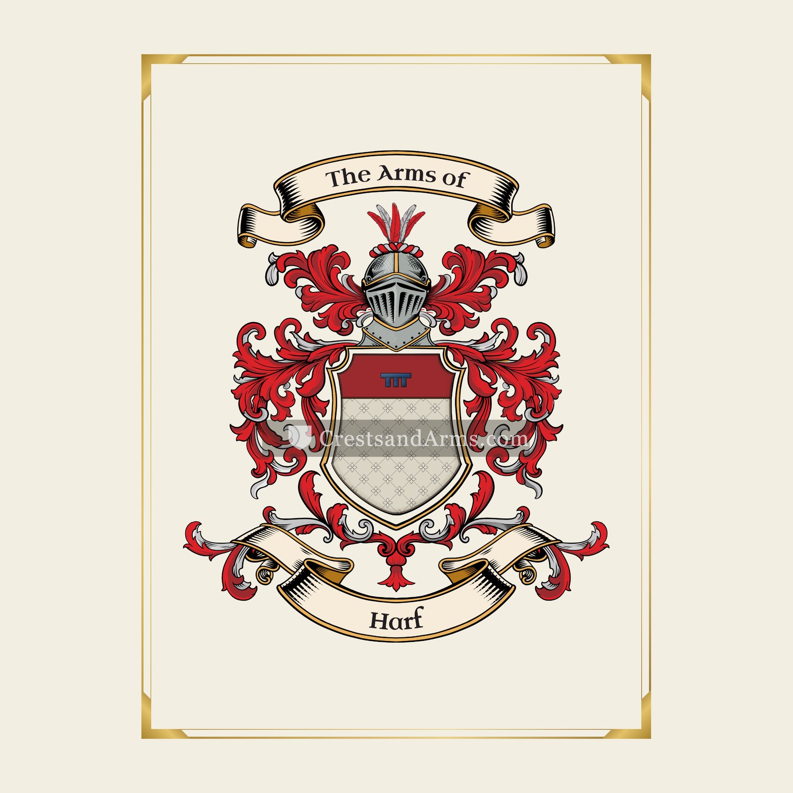 With gold border