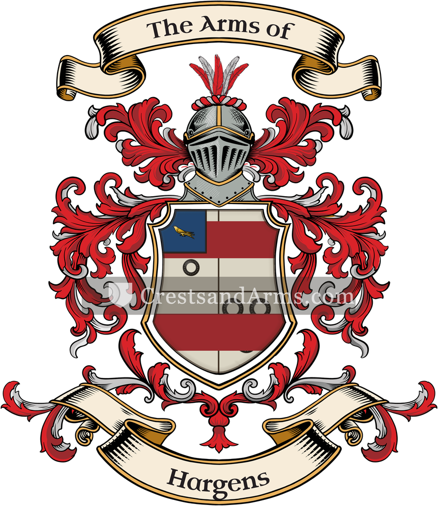 The Hargens coat of arms, drawn from the recorded blazon