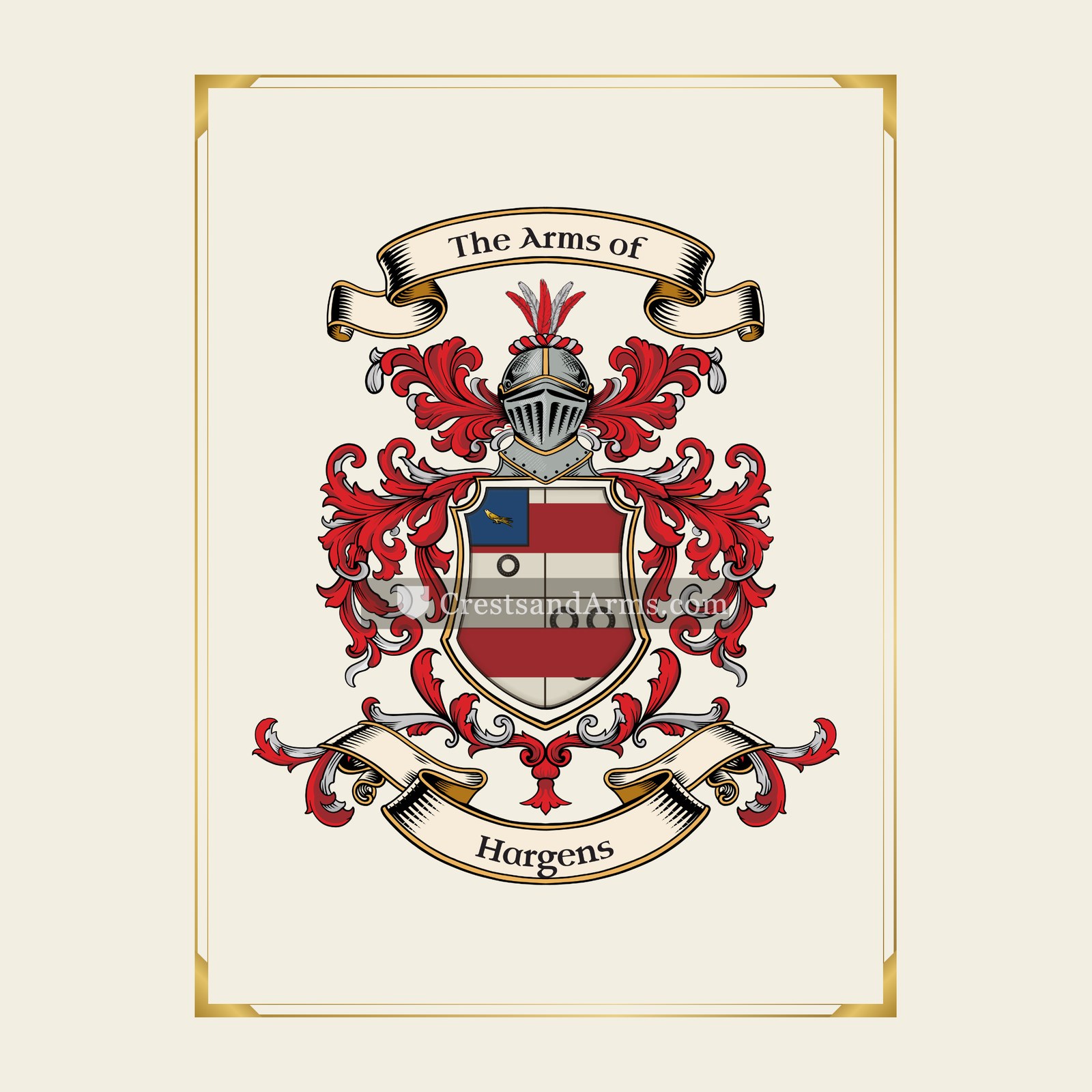 With gold border