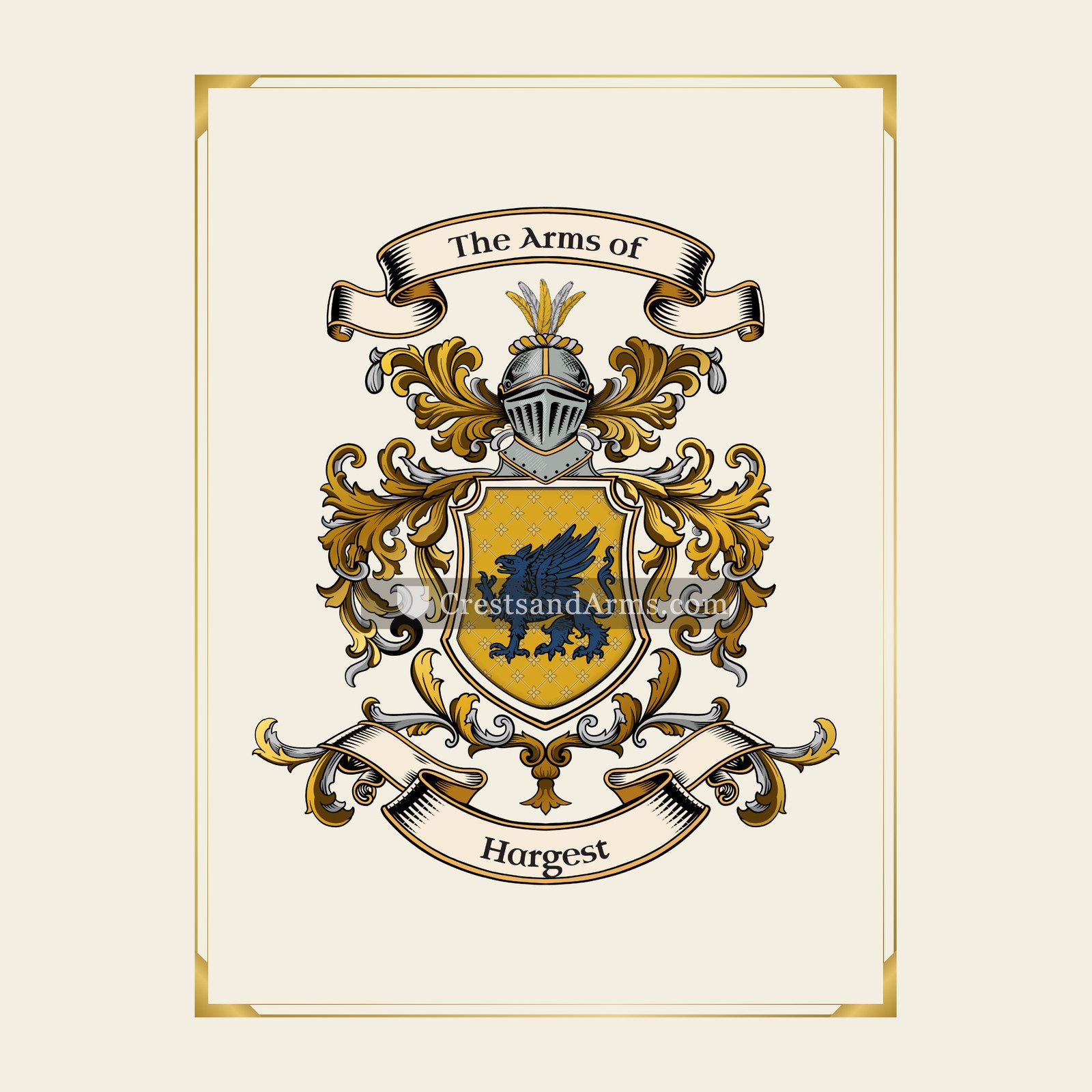 With gold border