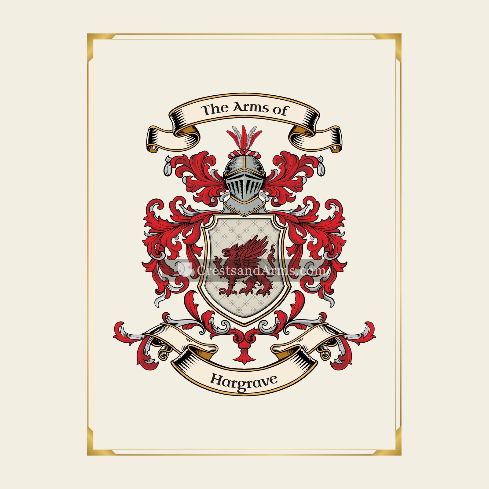 With gold border