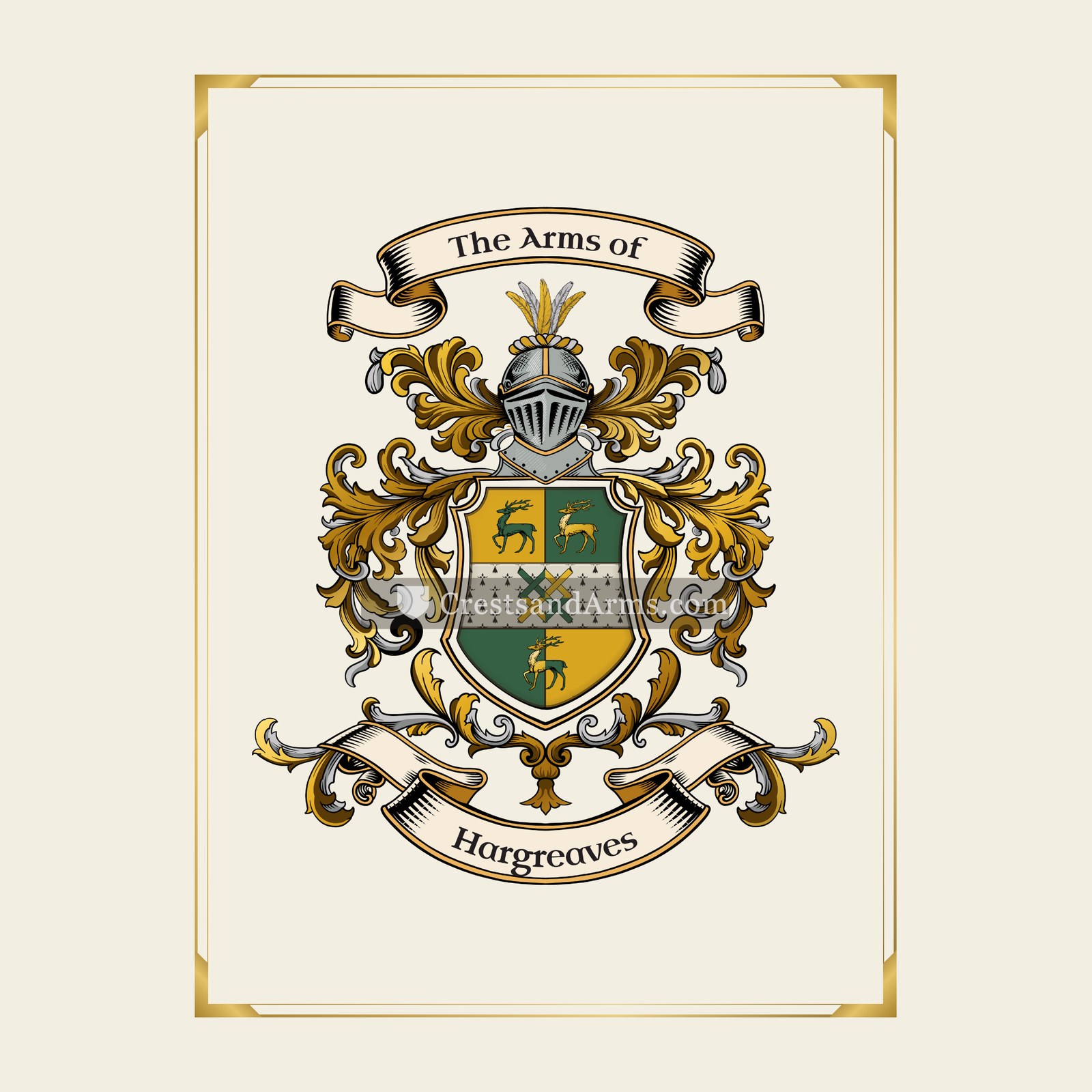 With gold border