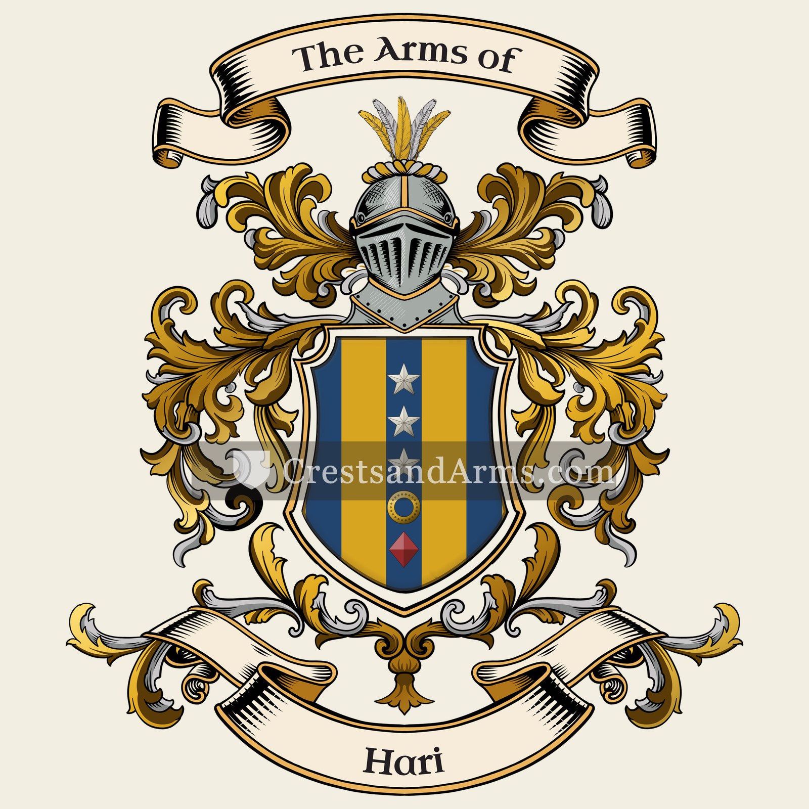 The Hari coat of arms, drawn from the recorded blazon