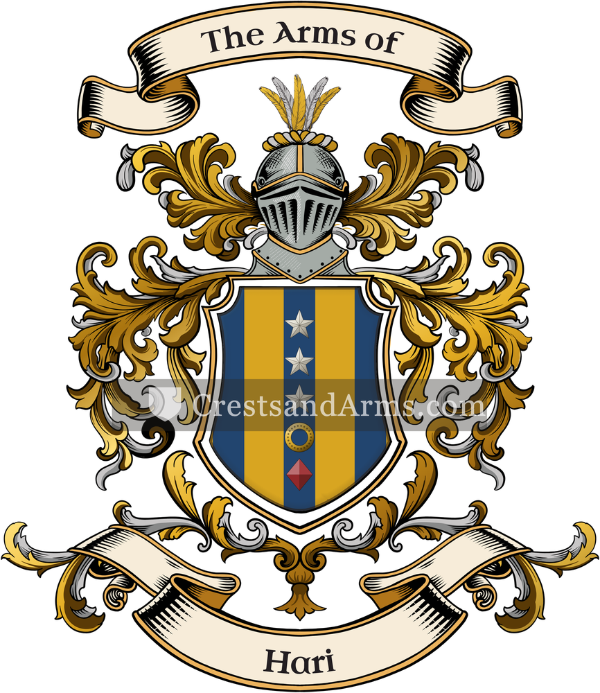 The Hari coat of arms, drawn from the recorded blazon