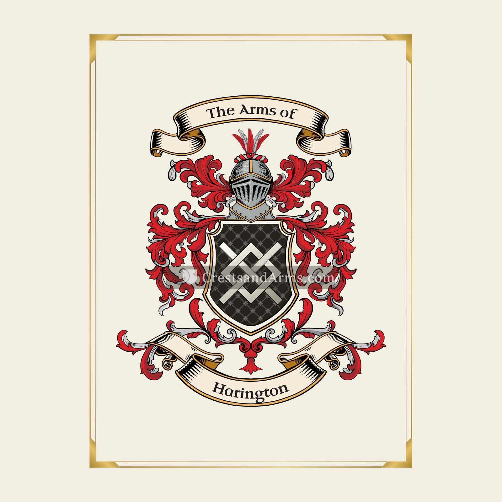 With gold border