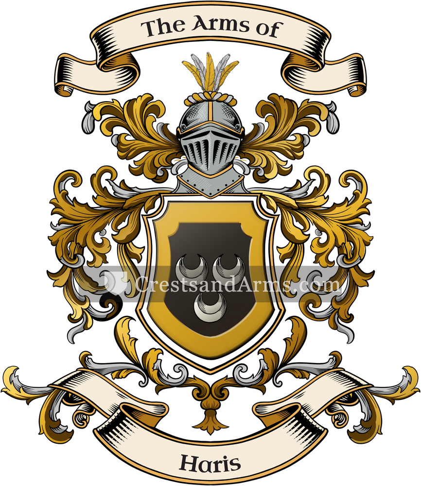 The Haris coat of arms, drawn from the recorded blazon