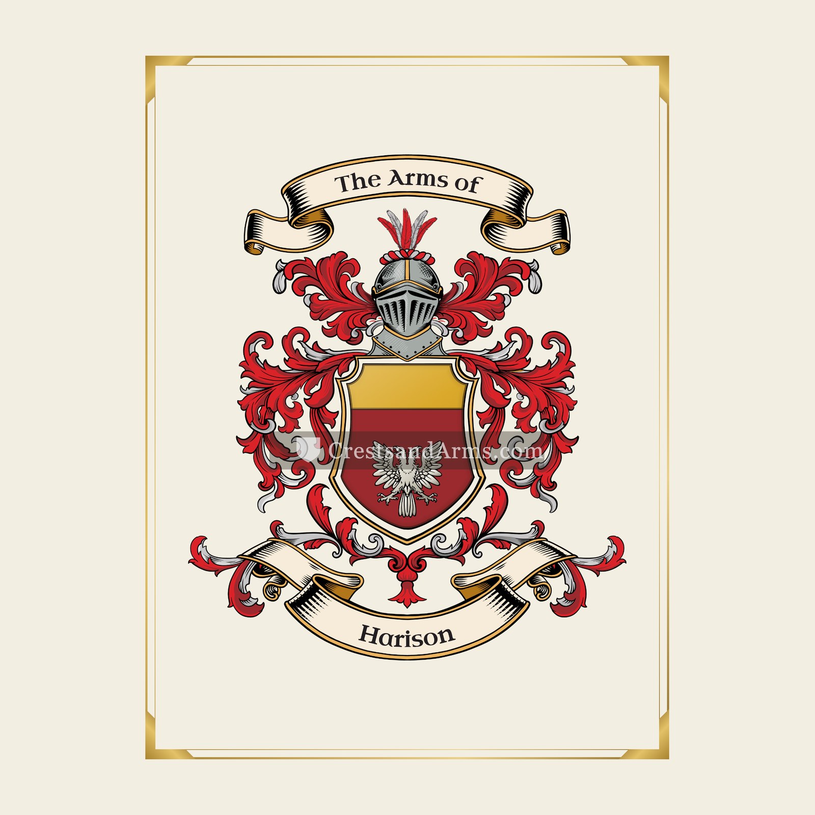 With gold border