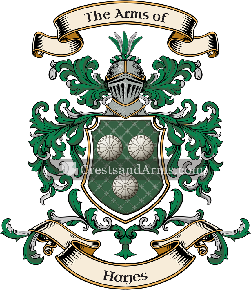 The Harjes coat of arms, drawn from the recorded blazon