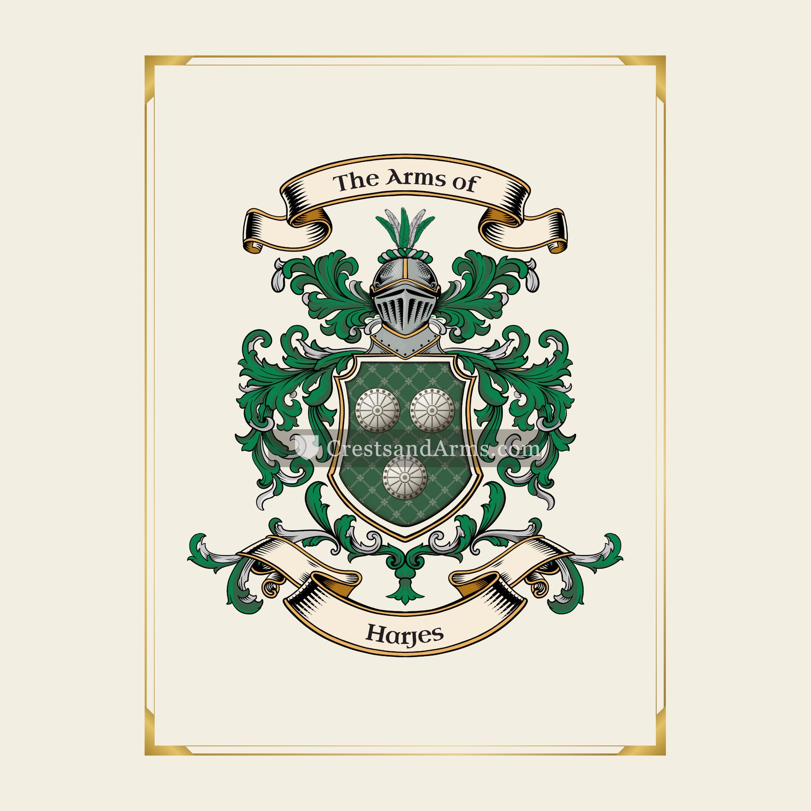 With gold border