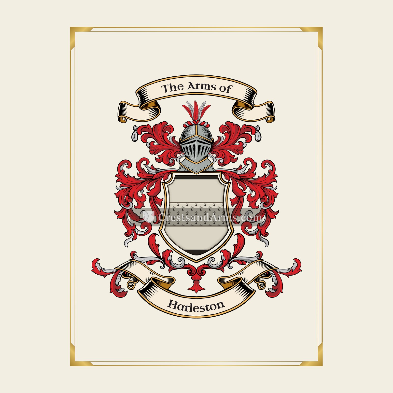 With gold border