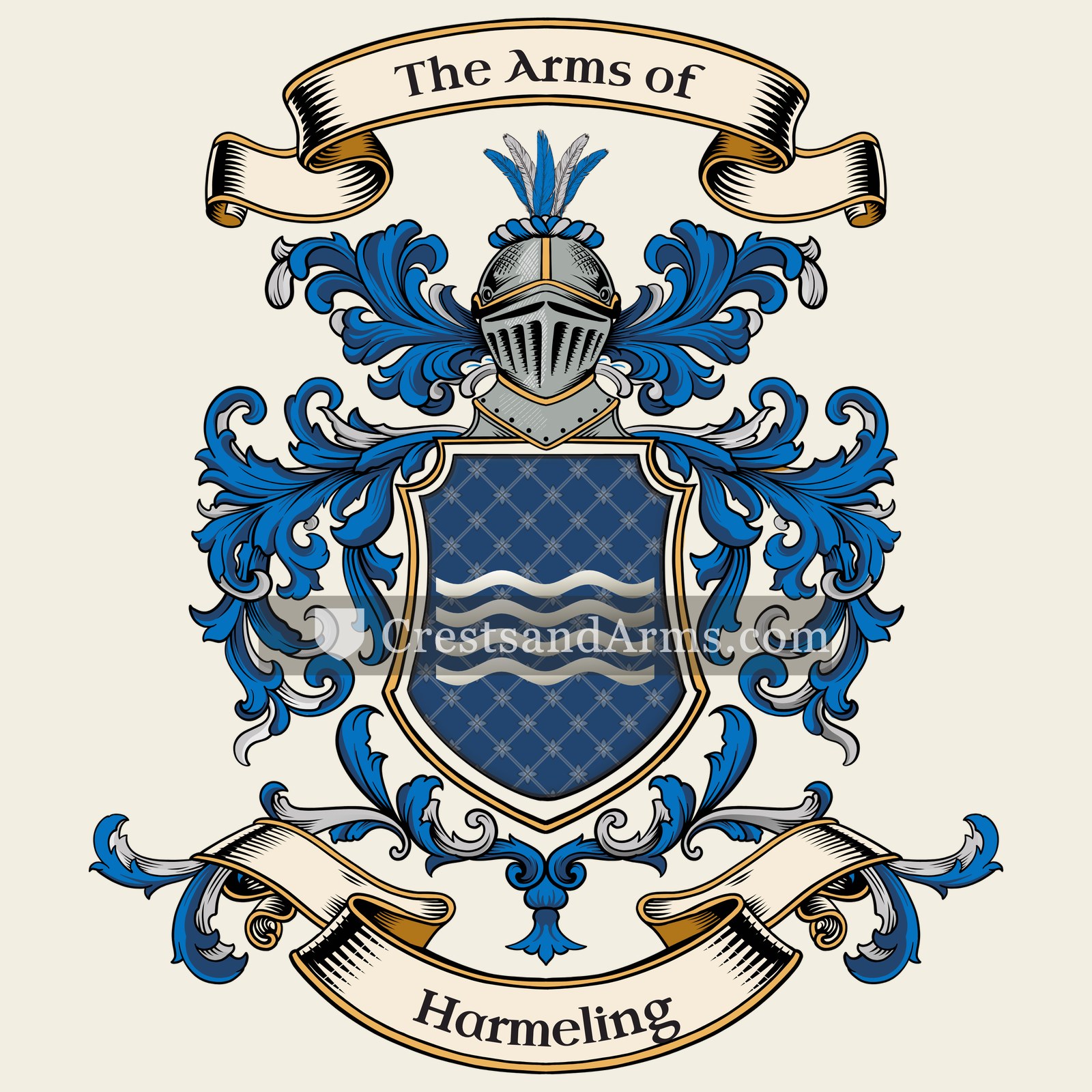 The Harmeling coat of arms, drawn from the recorded blazon