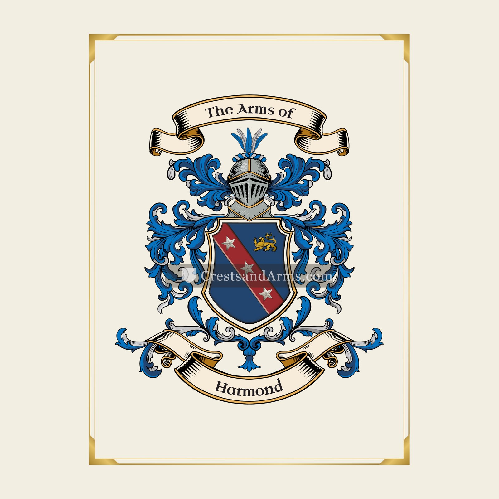 With gold border