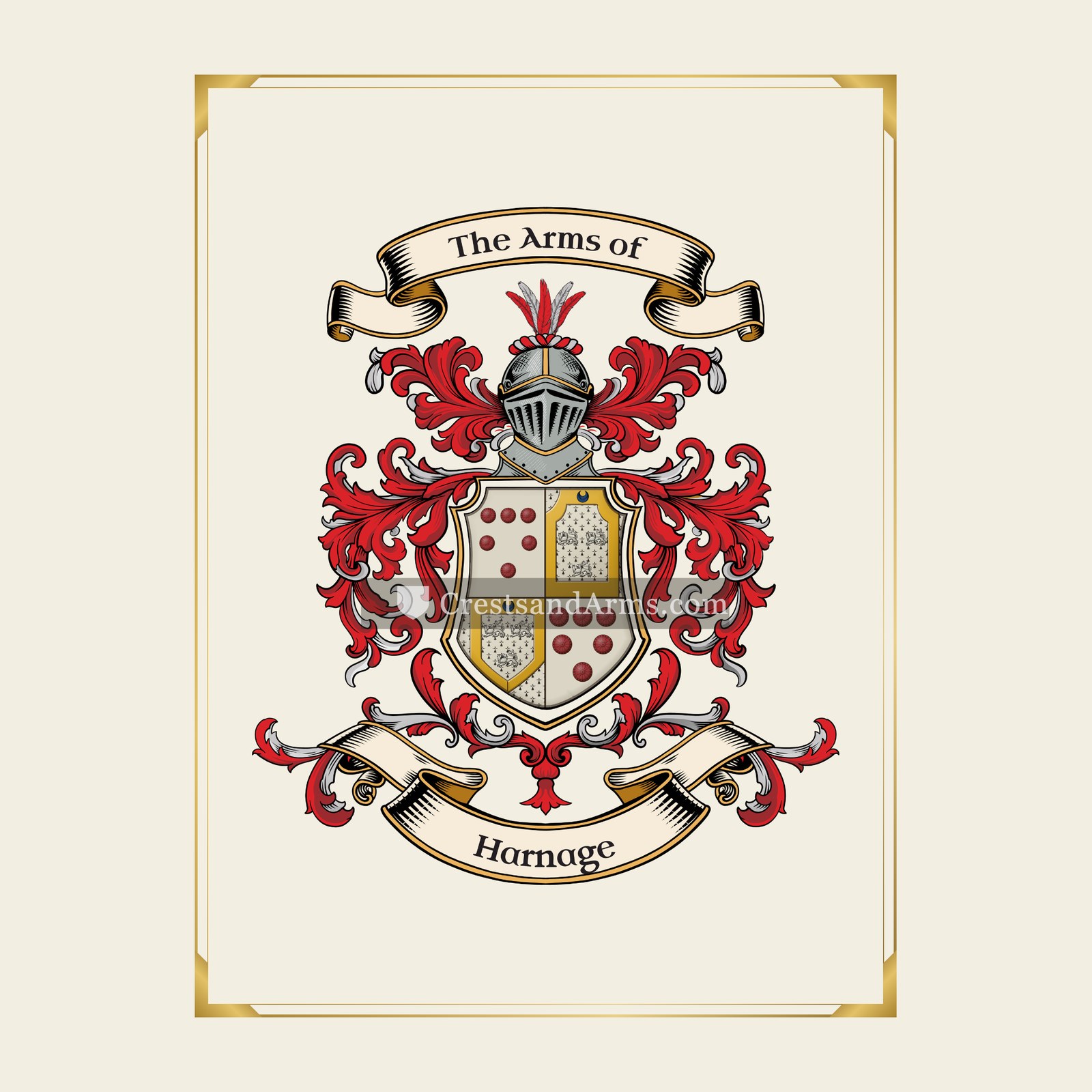 With gold border