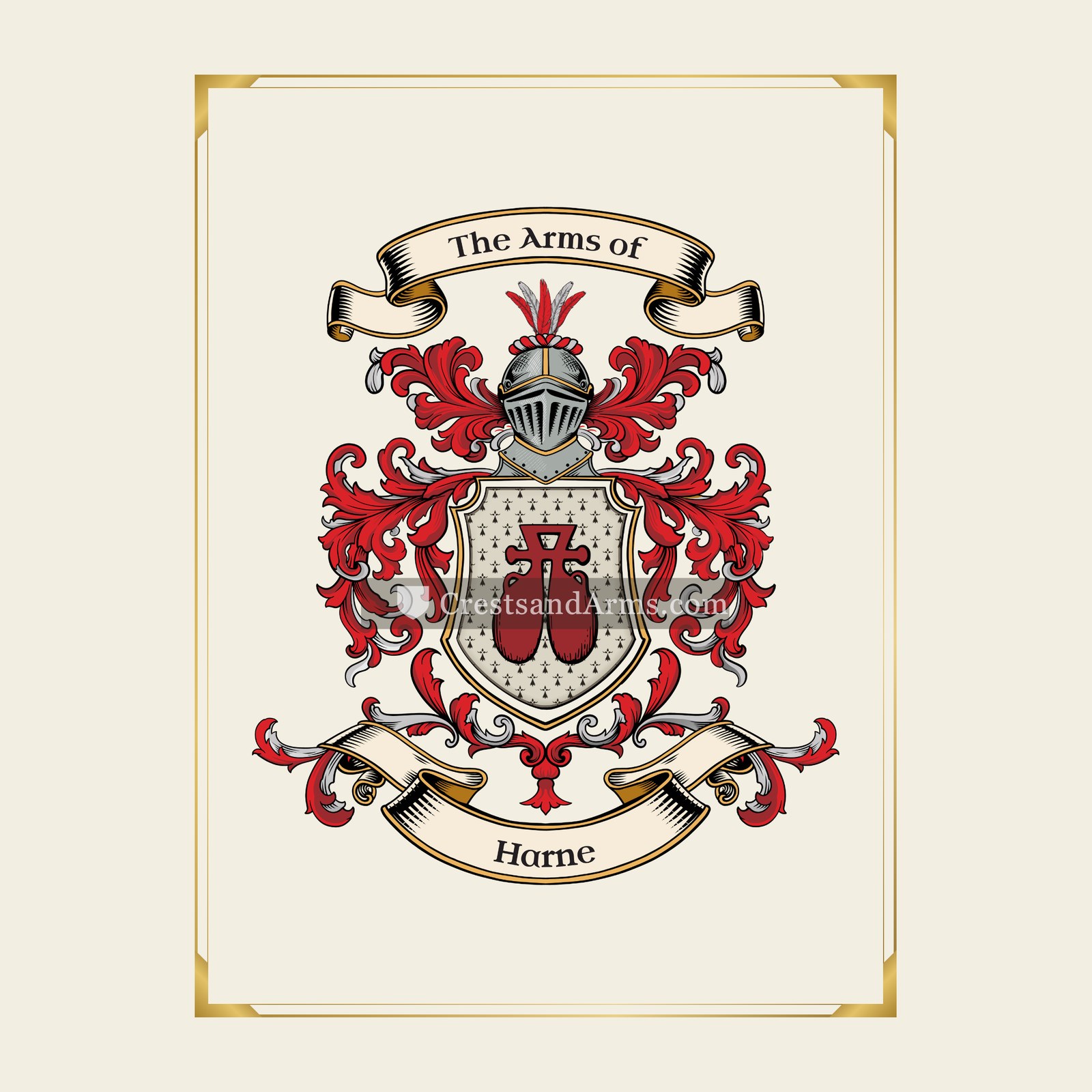 With gold border