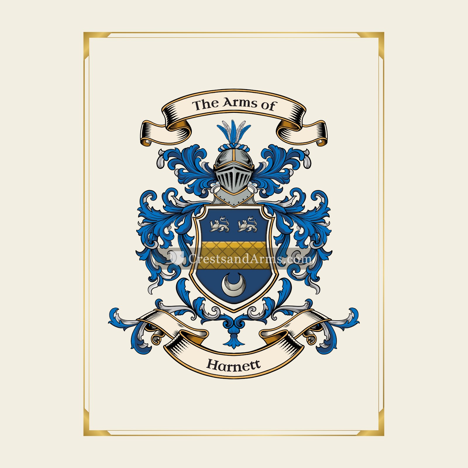 With gold border