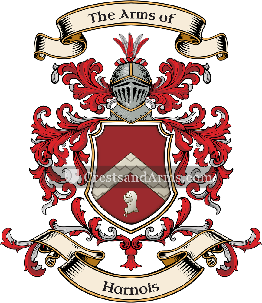 The Harnois coat of arms, drawn from the recorded blazon