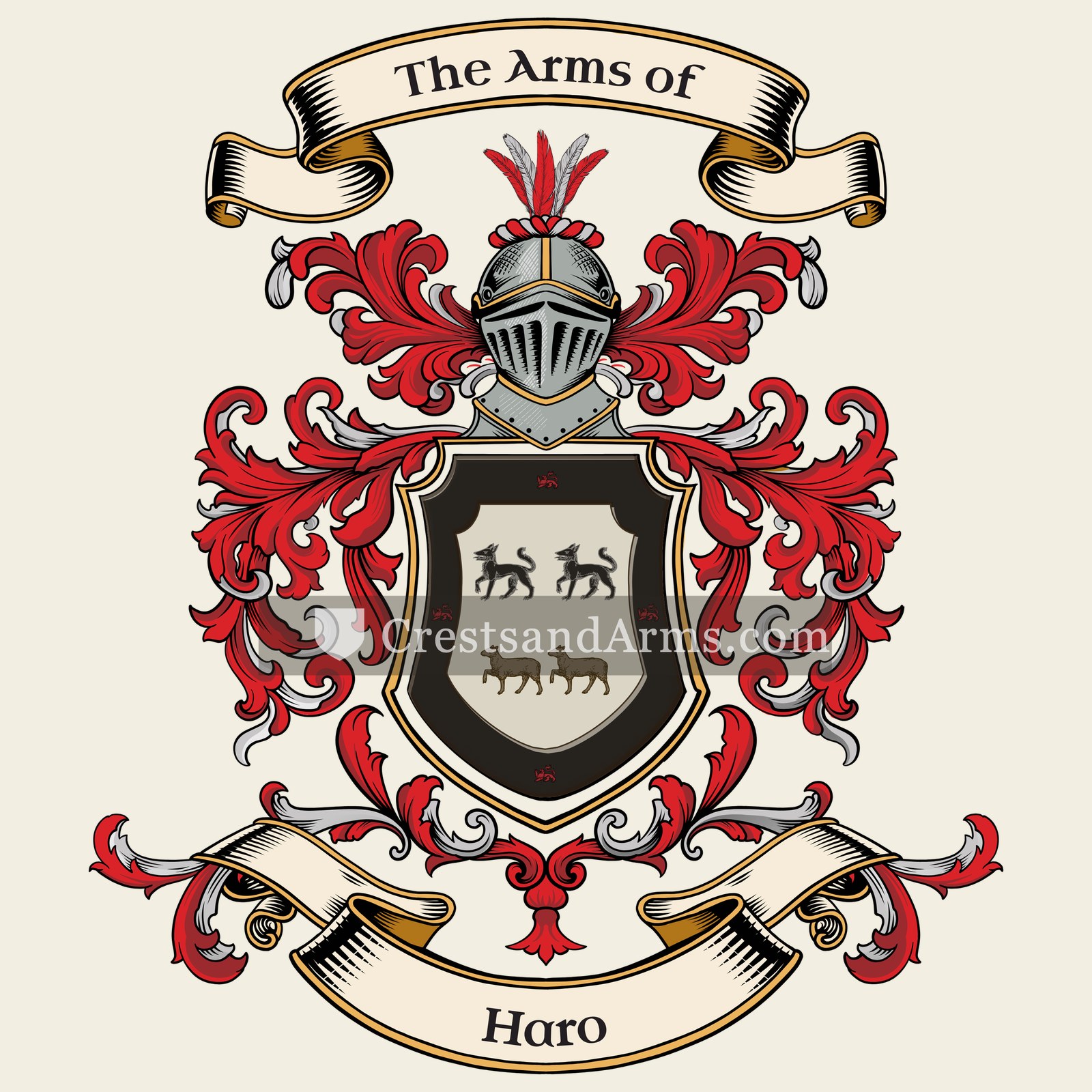 The Haro coat of arms, drawn from the recorded blazon