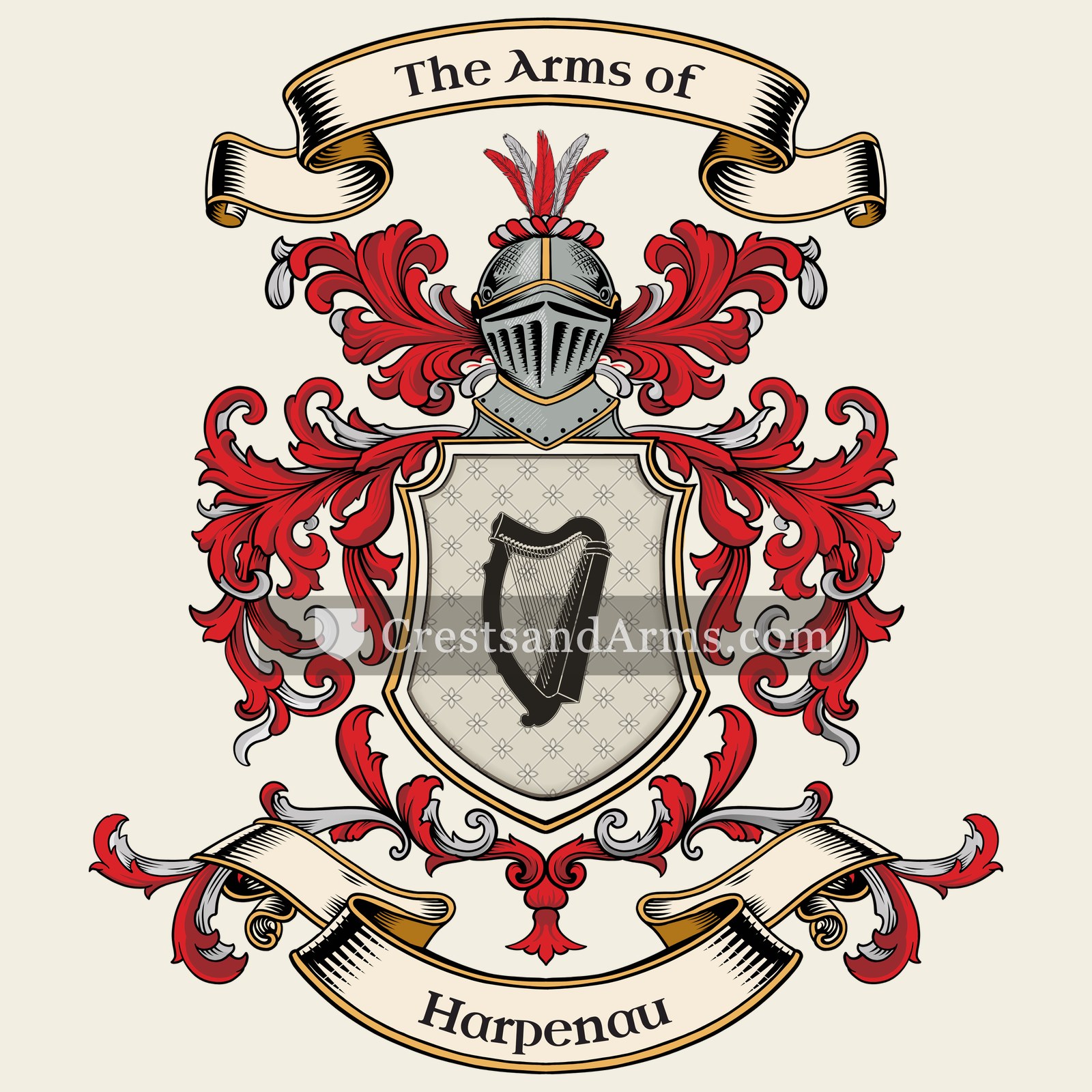 The Harpenau coat of arms, drawn from the recorded blazon