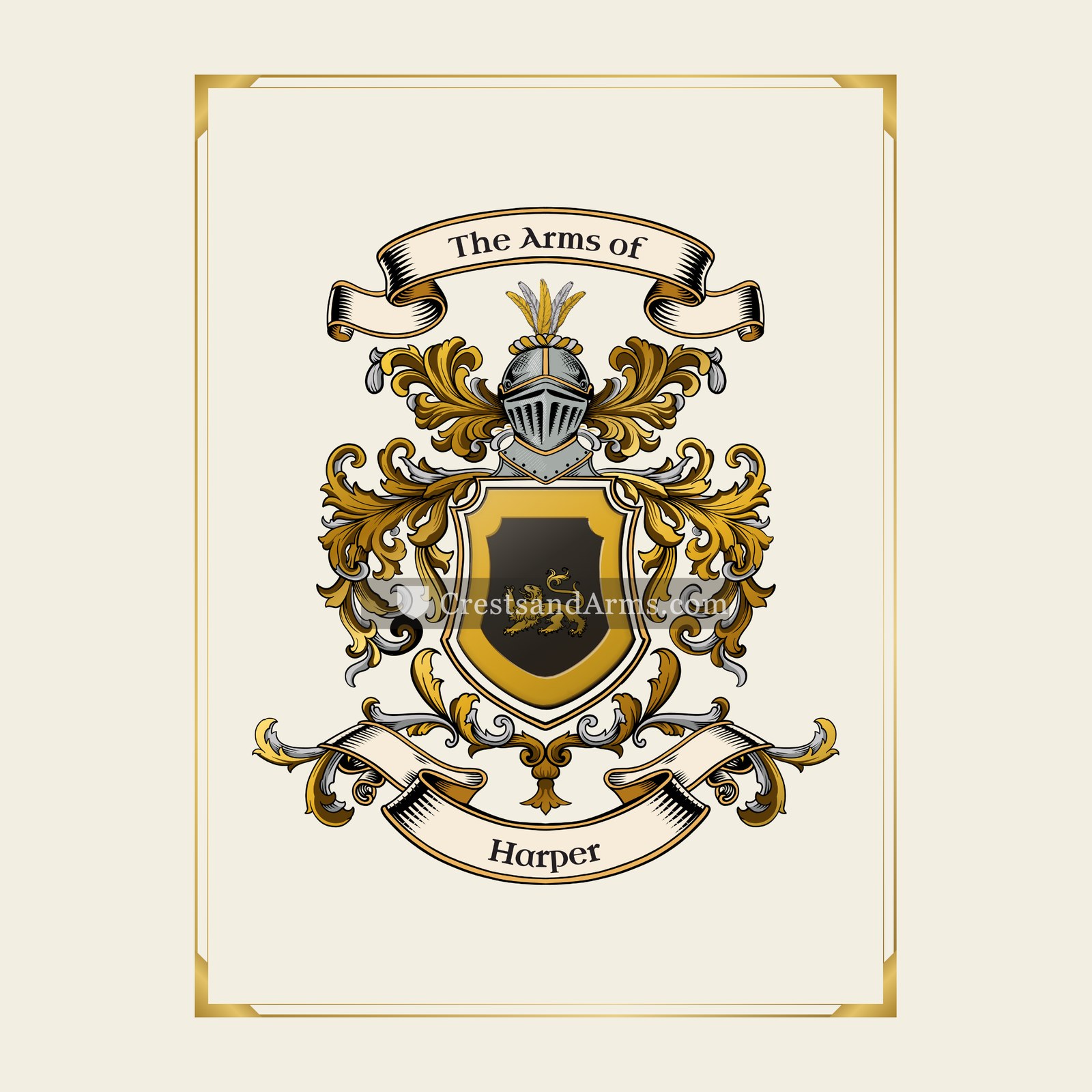 With gold border