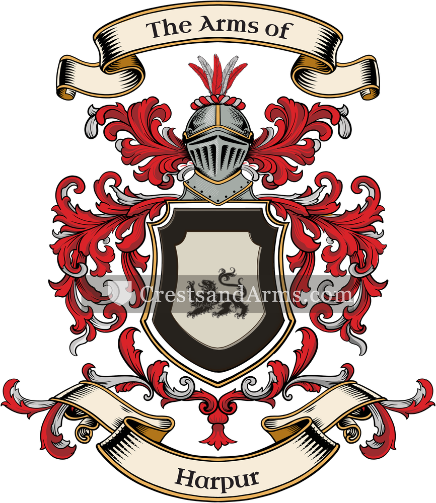 The Harpur coat of arms, drawn from the recorded blazon