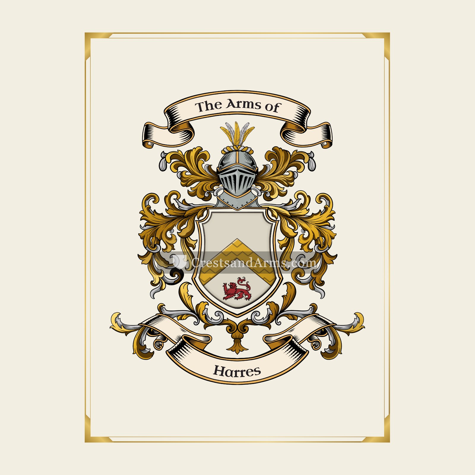 With gold border