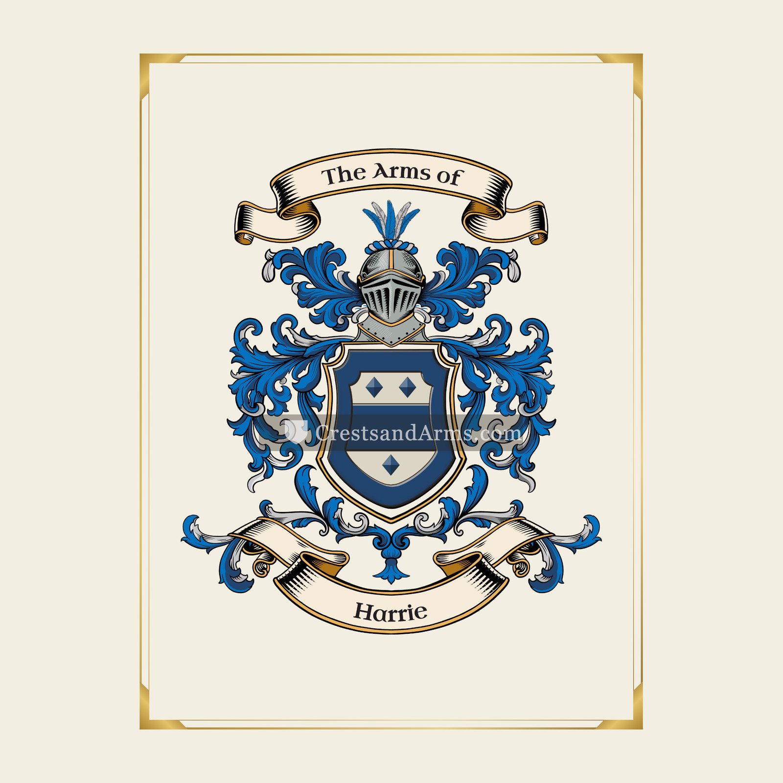 With gold border