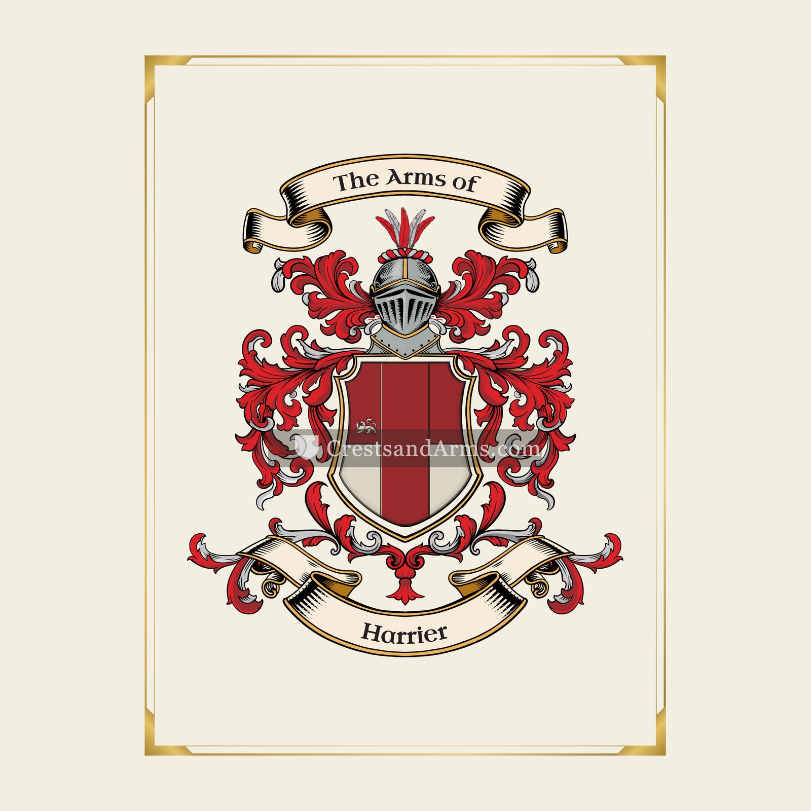 With gold border