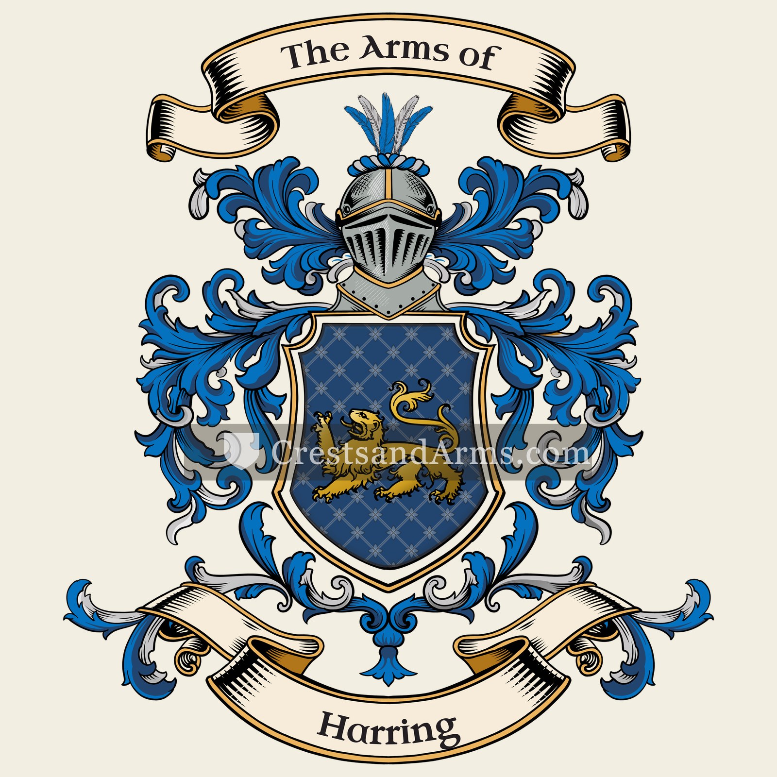The Harring coat of arms, drawn from the recorded blazon
