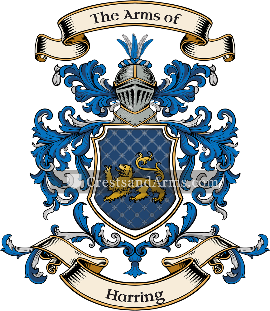 The Harring coat of arms, drawn from the recorded blazon