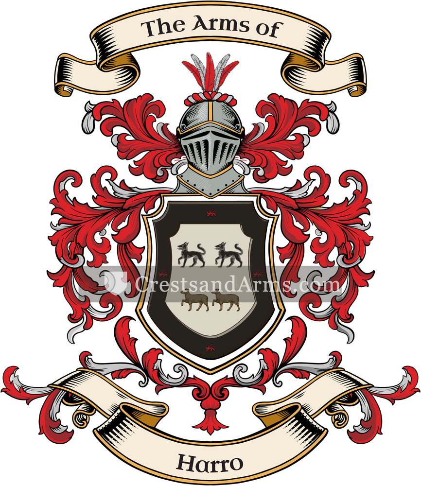 The Harro coat of arms, drawn from the recorded blazon