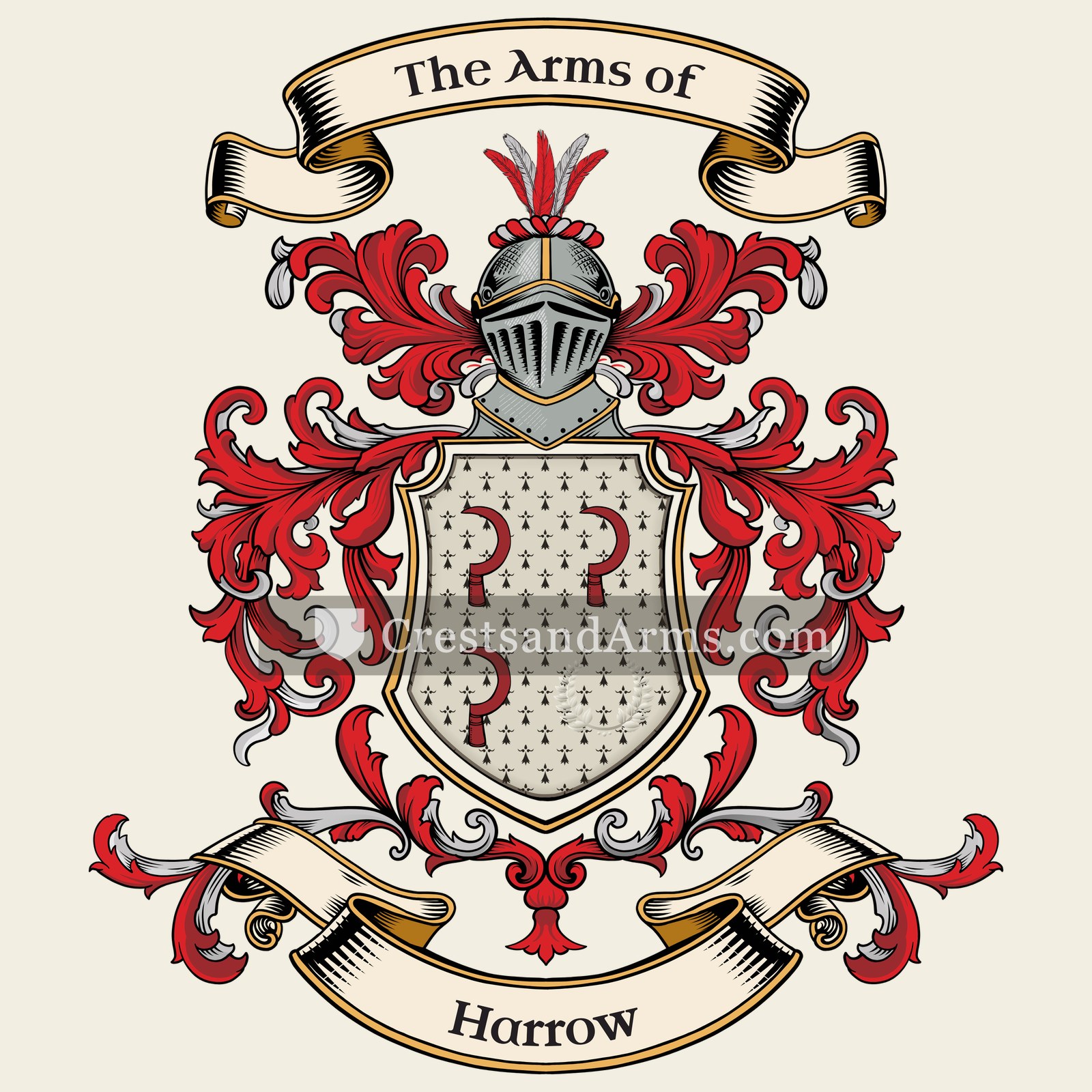 The Harrow coat of arms, drawn from the recorded blazon