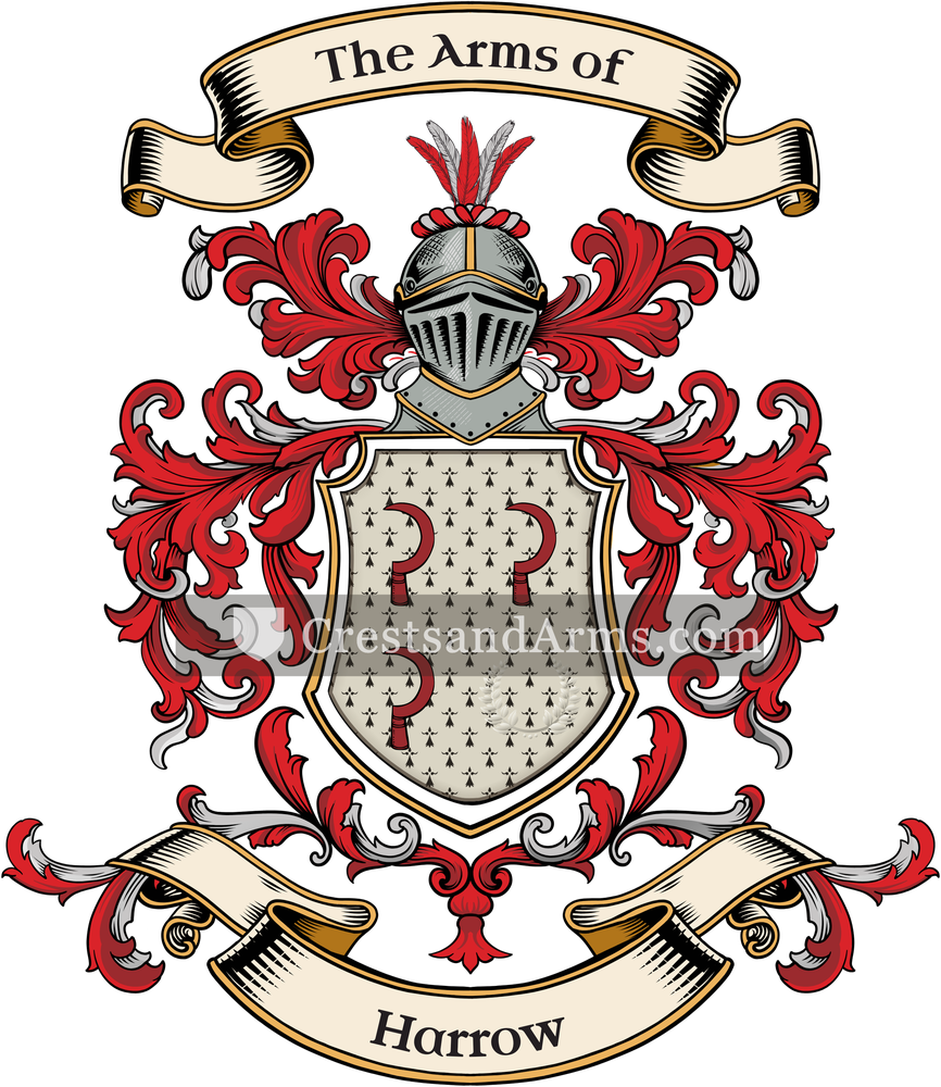 The Harrow coat of arms, drawn from the recorded blazon