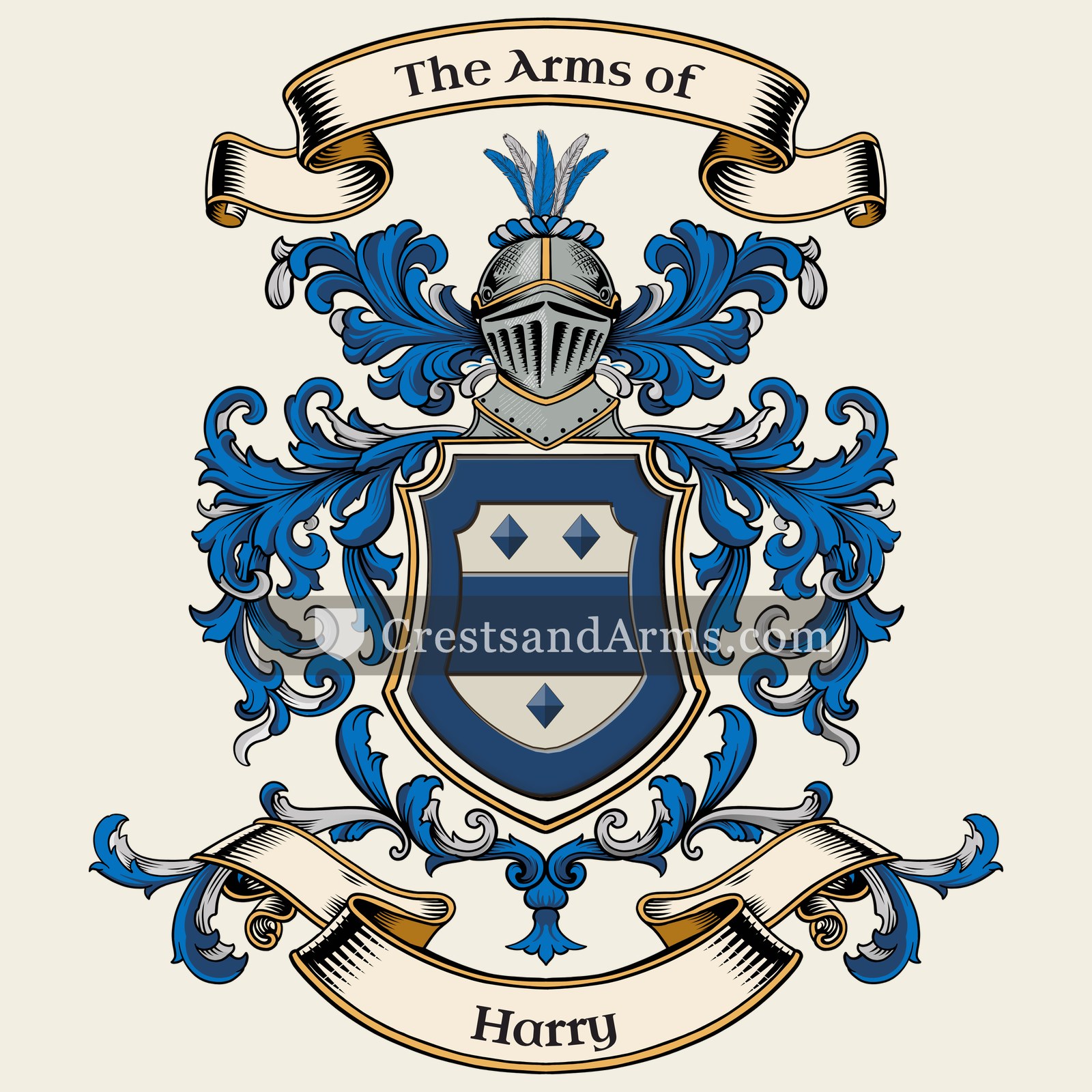 The Harry coat of arms, drawn from the recorded blazon