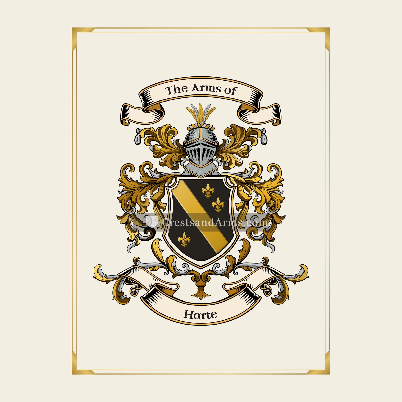 With gold border