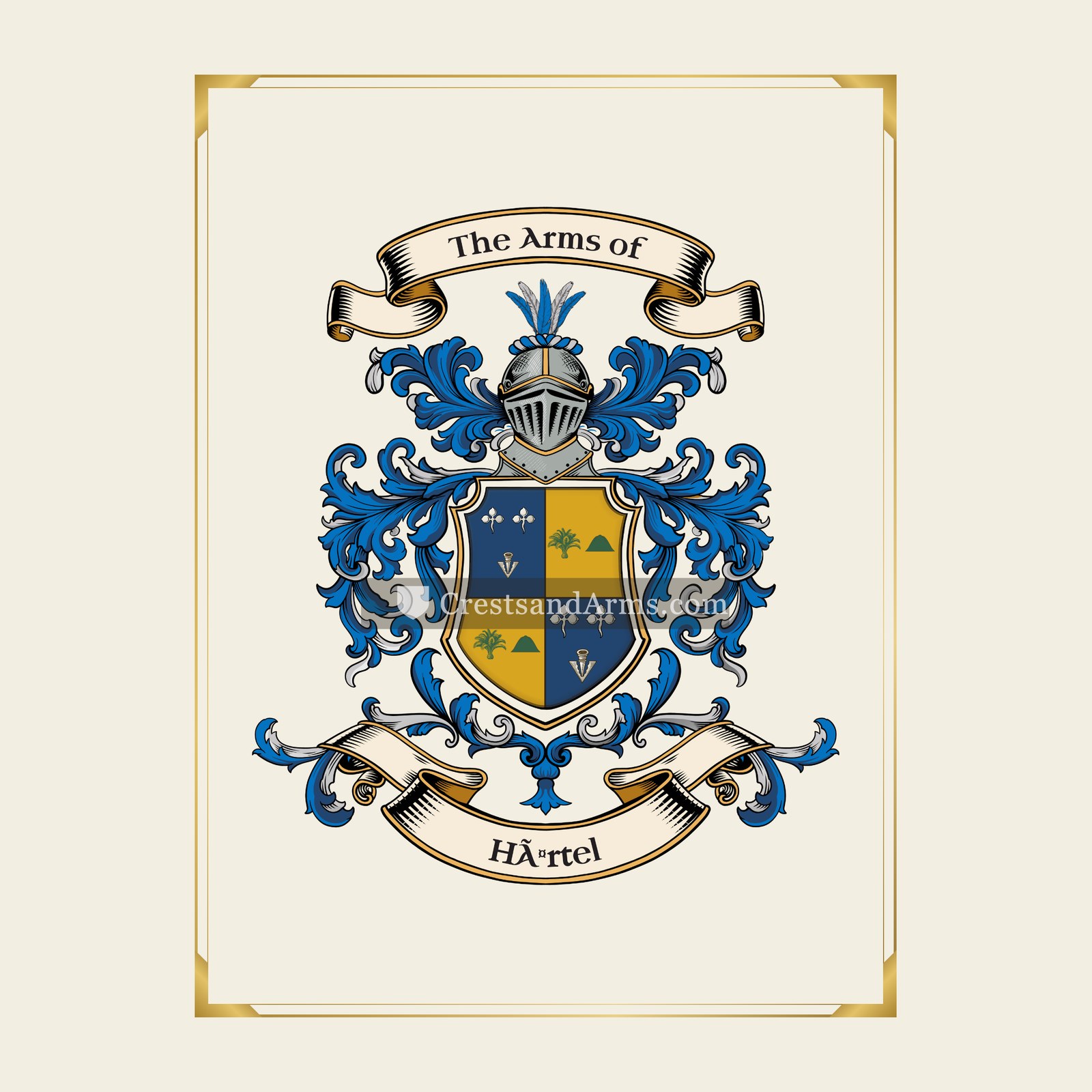 With gold border