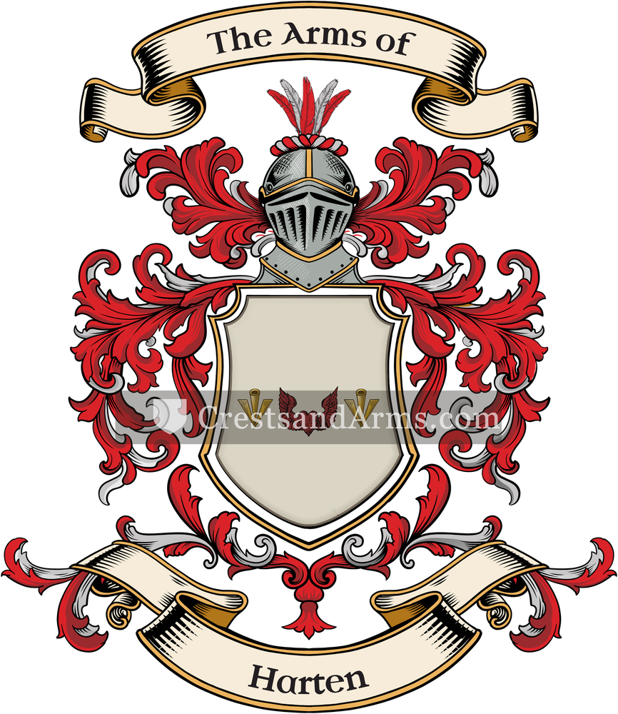The Harten coat of arms, drawn from the recorded blazon