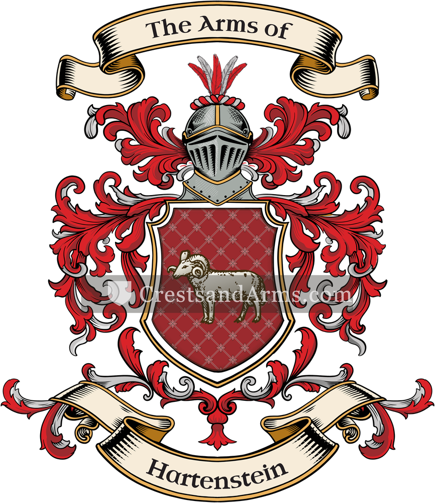 The Hartenstein coat of arms, drawn from the recorded blazon