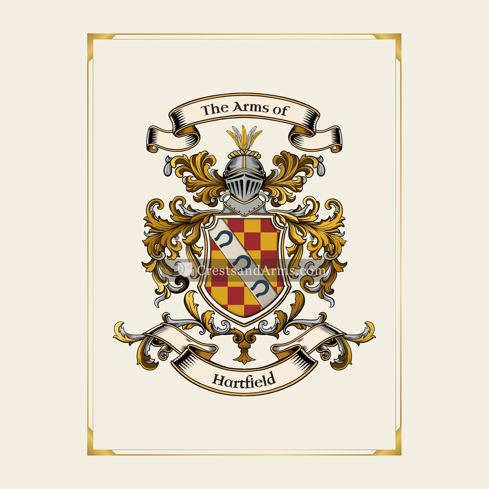 With gold border