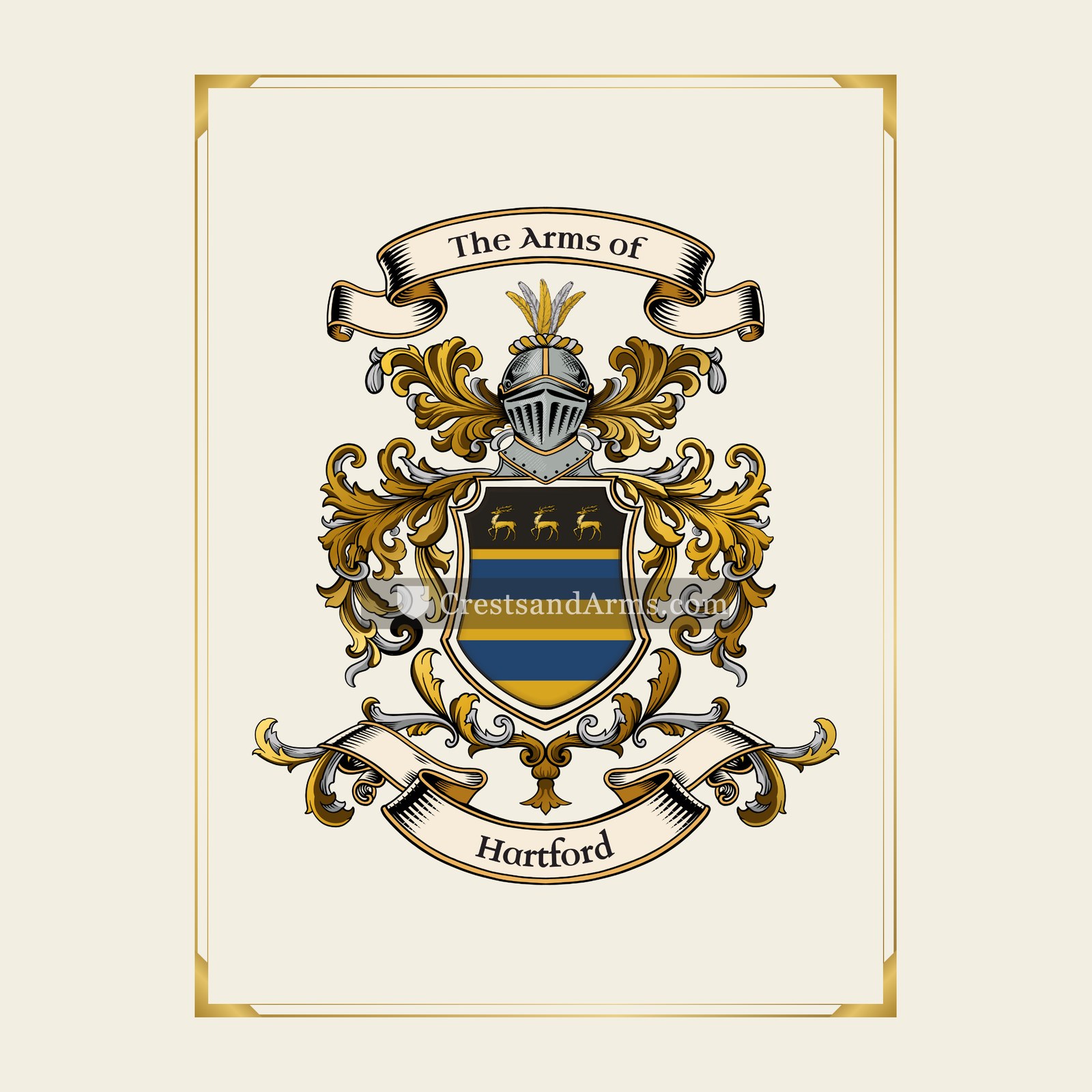 With gold border