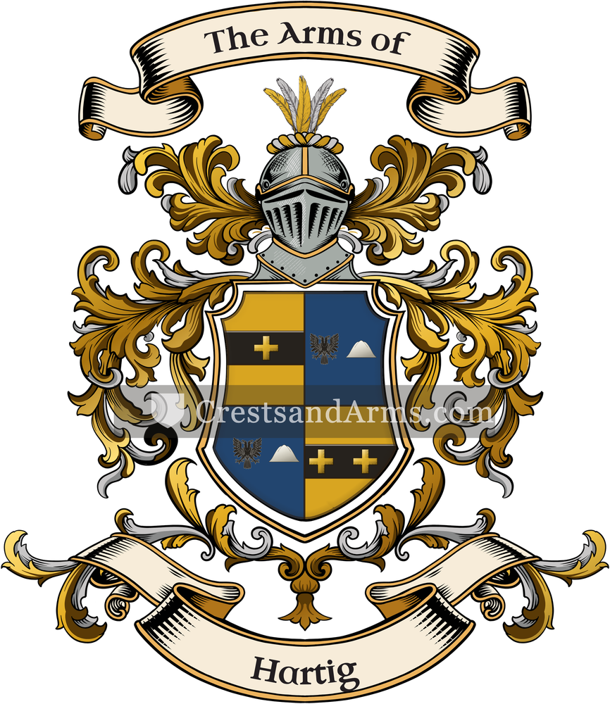 The Hartig coat of arms, drawn from the recorded blazon