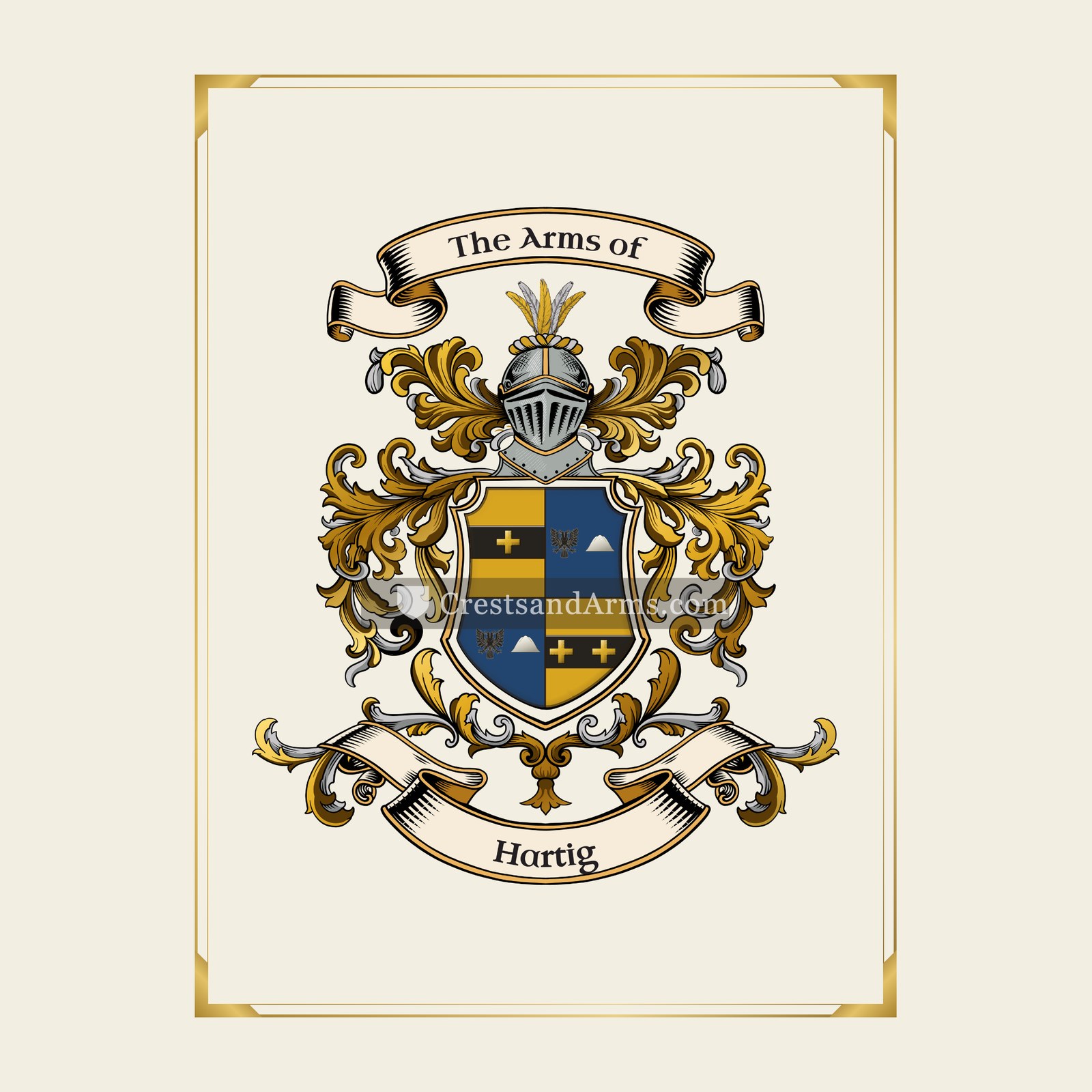 With gold border