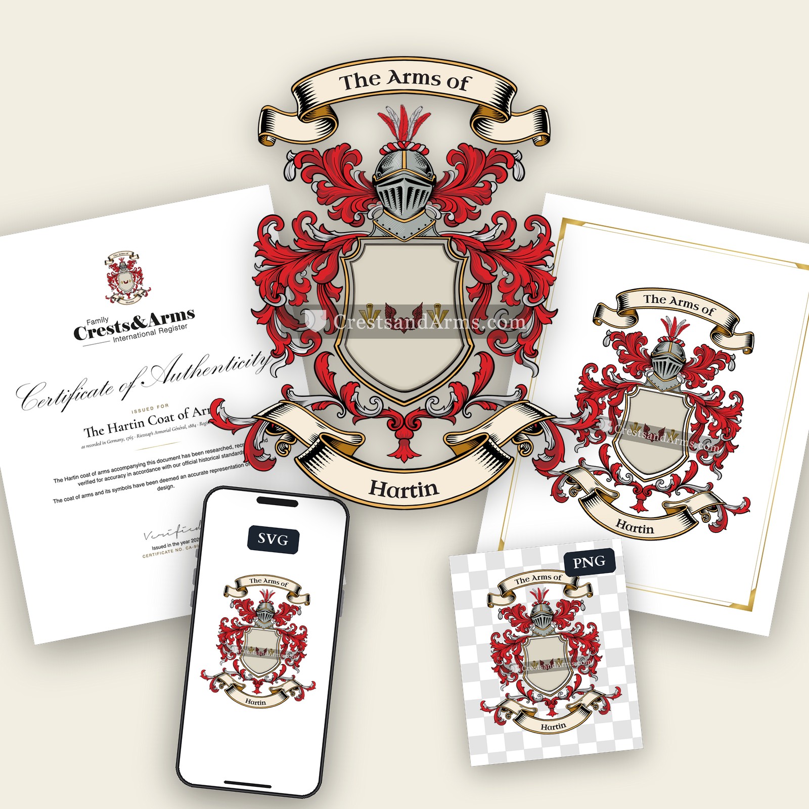 The Hartin arms on the coat of arms — digital pack