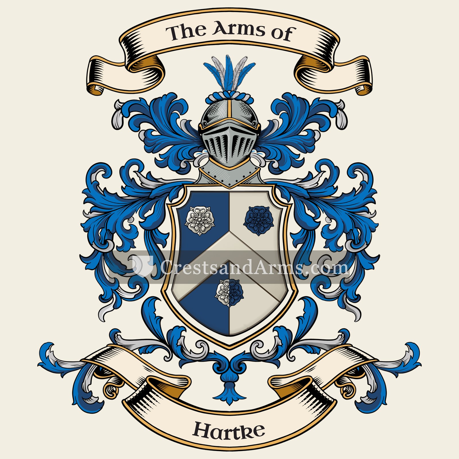 The Hartke coat of arms, drawn from the recorded blazon