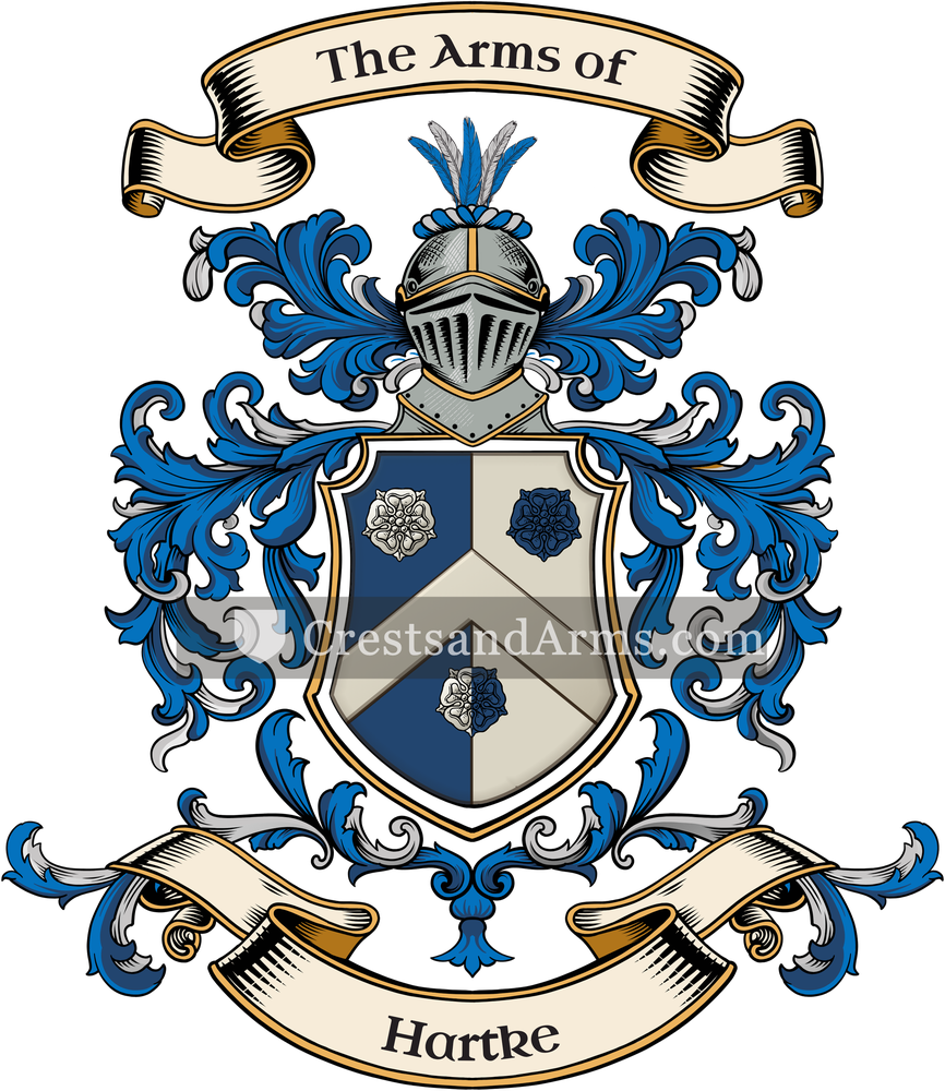 The Hartke coat of arms, drawn from the recorded blazon